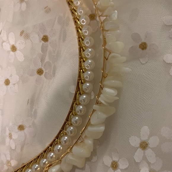 New Dainty Beachy Crystal Chip Shell & Pearl Headband Set🐚🐚 - Picture 8 of 10